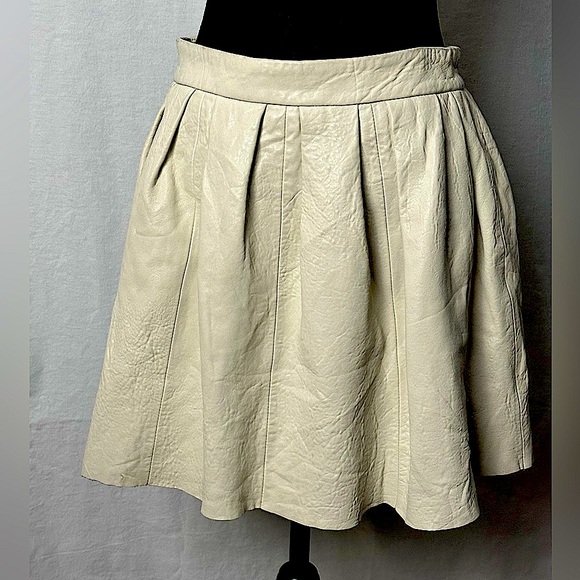 Barbiecore buttersoft Designer LAMB LEATHER Stella Preppy Skirt US 6 fully lined - Picture 7 of 9